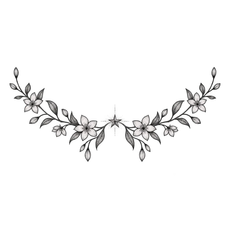 Chest tattoos for women tattoo design generated with AI Tattoo Lab