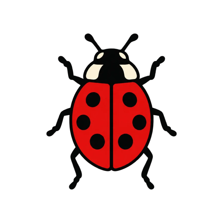American traditional finger tattoo of a small spotted ladybird from above