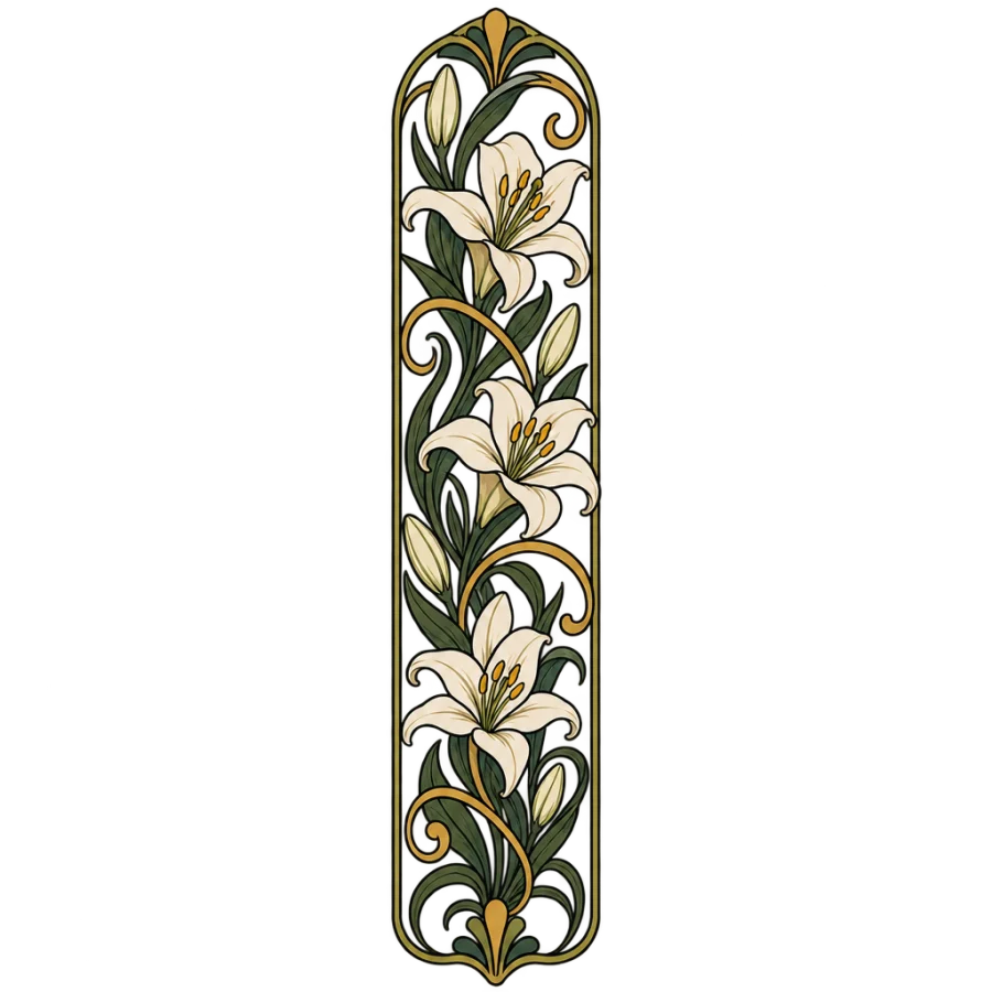 Neo traditional art nouveau lily panel sleeve tattoo for the arm