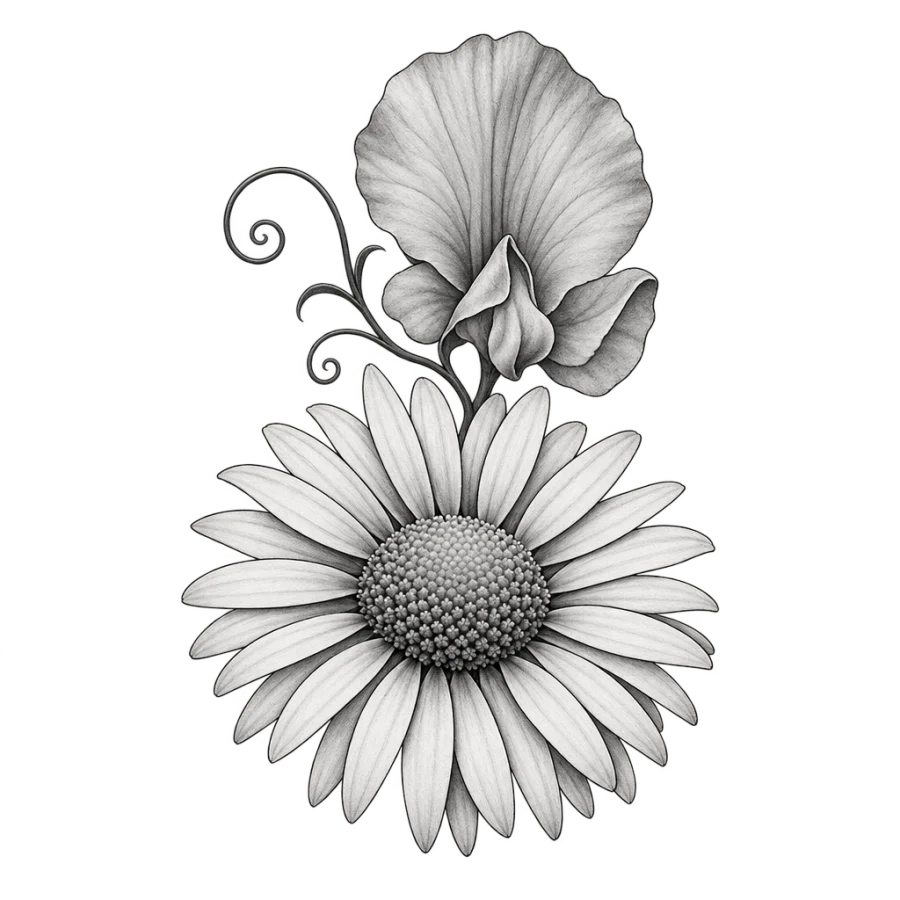 April birth flower tattoo design generated with AI Tattoo Lab
