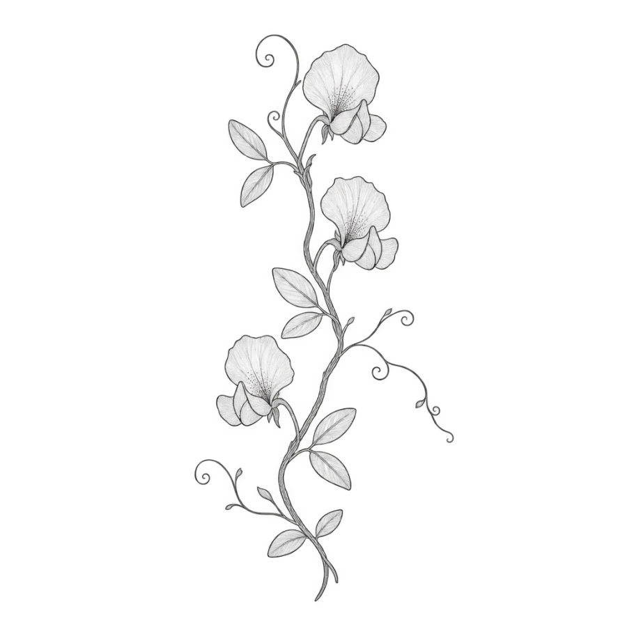 April birth flower tattoo design generated with AI Tattoo Lab