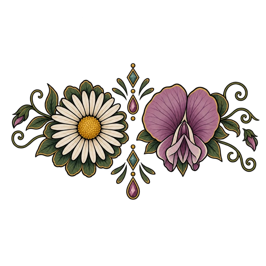 April birth flower tattoo design generated with AI Tattoo Lab