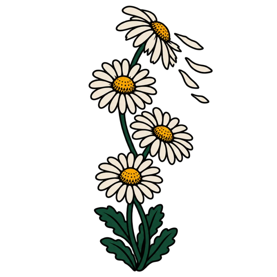April birth flower tattoo design generated with AI Tattoo Lab