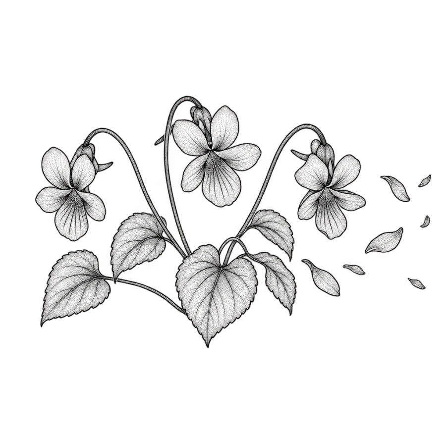 February birth flower tattoo design generated with AI Tattoo Lab