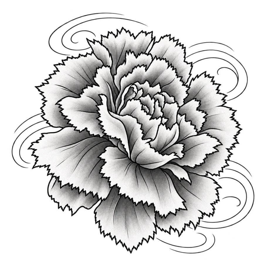 January birth flower tattoo design generated with AI Tattoo Lab