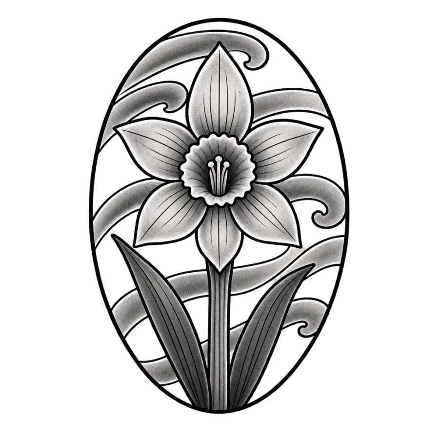 March birth flower tattoo design generated with AI Tattoo Lab