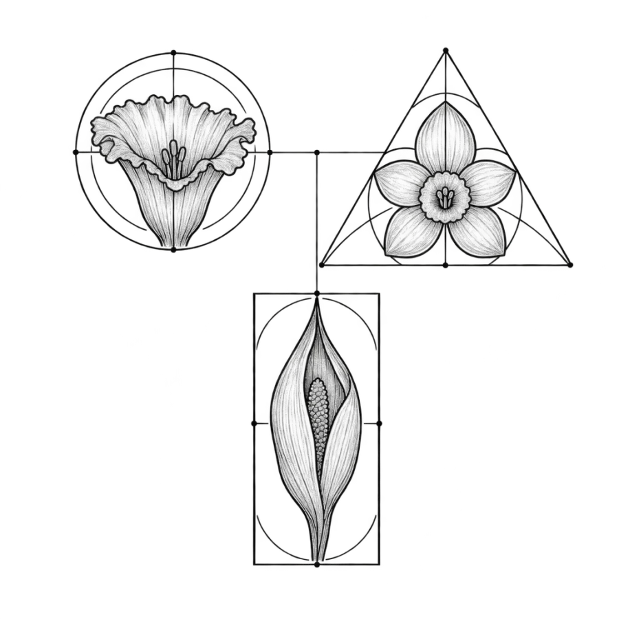 March birth flower tattoo design generated with AI Tattoo Lab