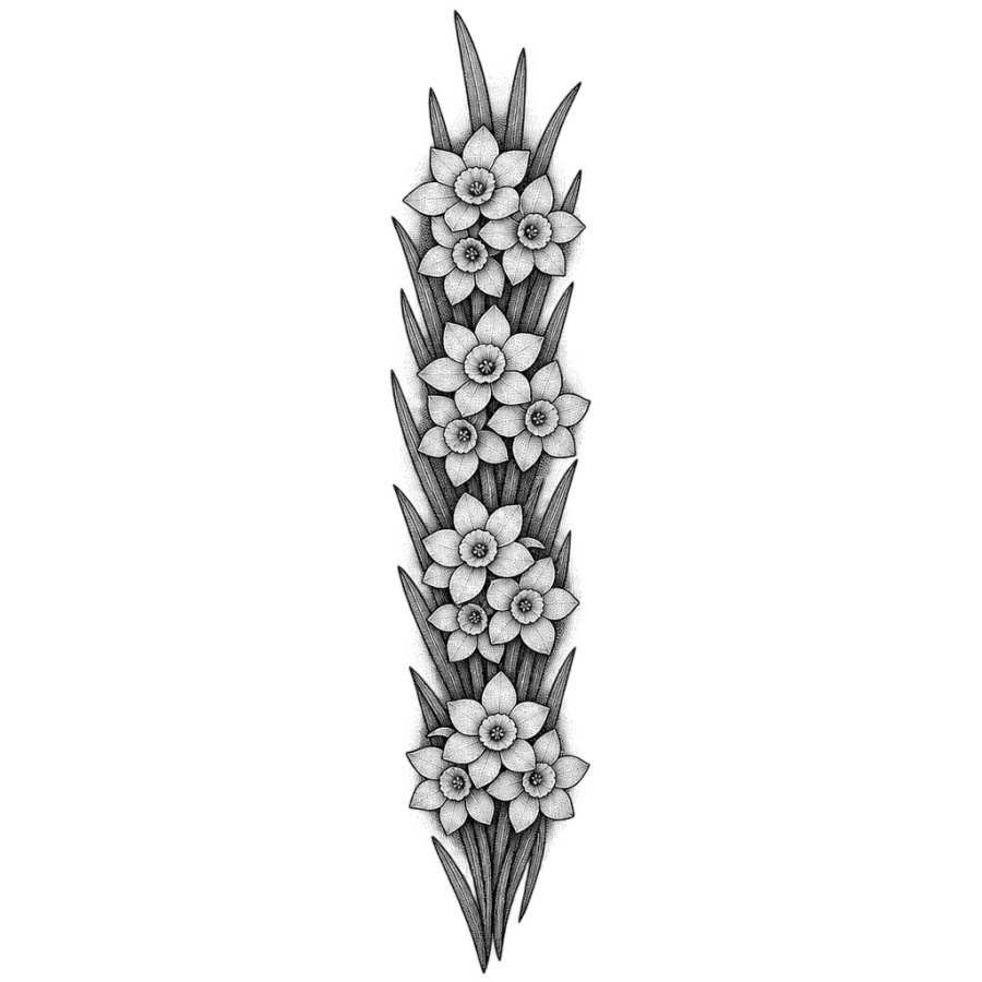 March birth flower tattoo design generated with AI Tattoo Lab