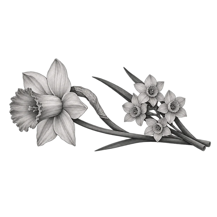 March birth flower tattoo design generated with AI Tattoo Lab