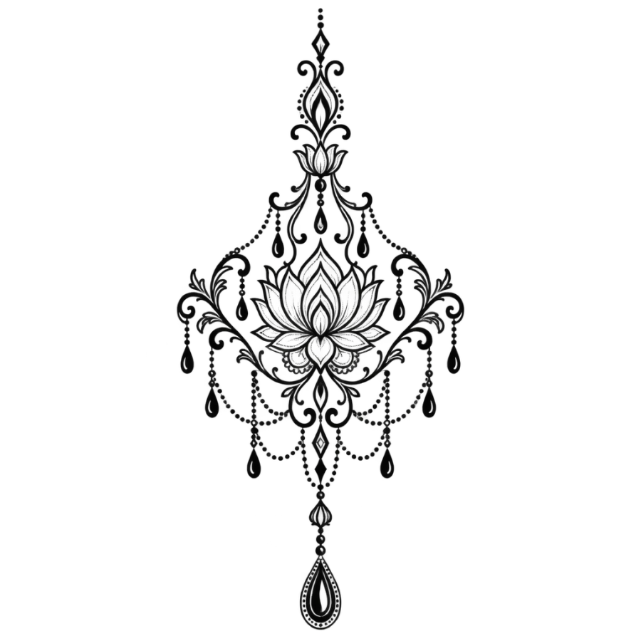 Sternum tattoo design generated with AI Tattoo Lab