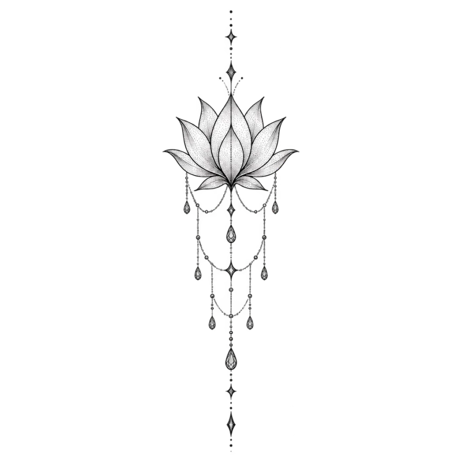Sternum tattoo design generated with AI Tattoo Lab
