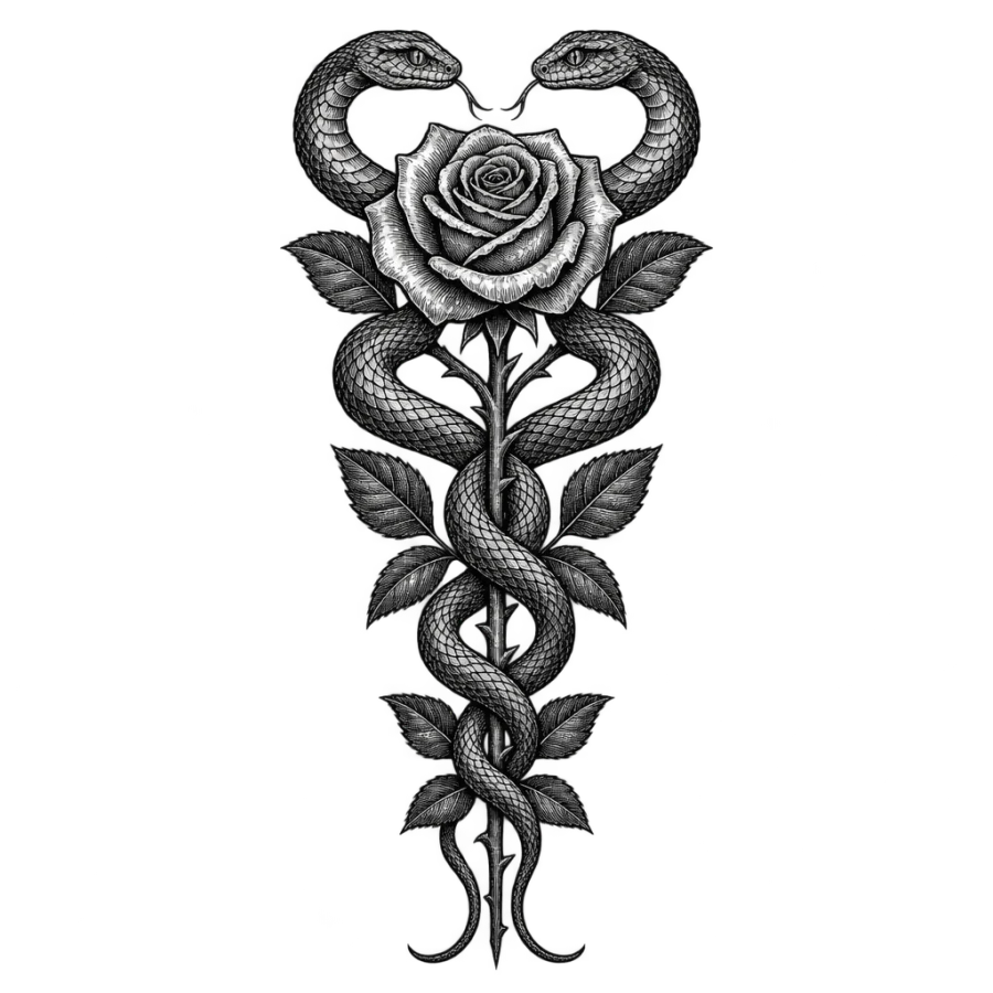 Sternum tattoo design generated with AI Tattoo Lab