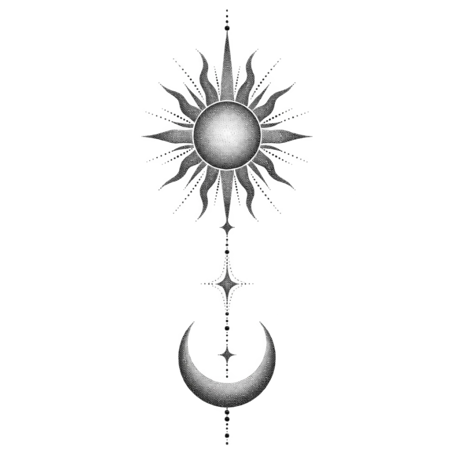 Sternum tattoo design generated with AI Tattoo Lab