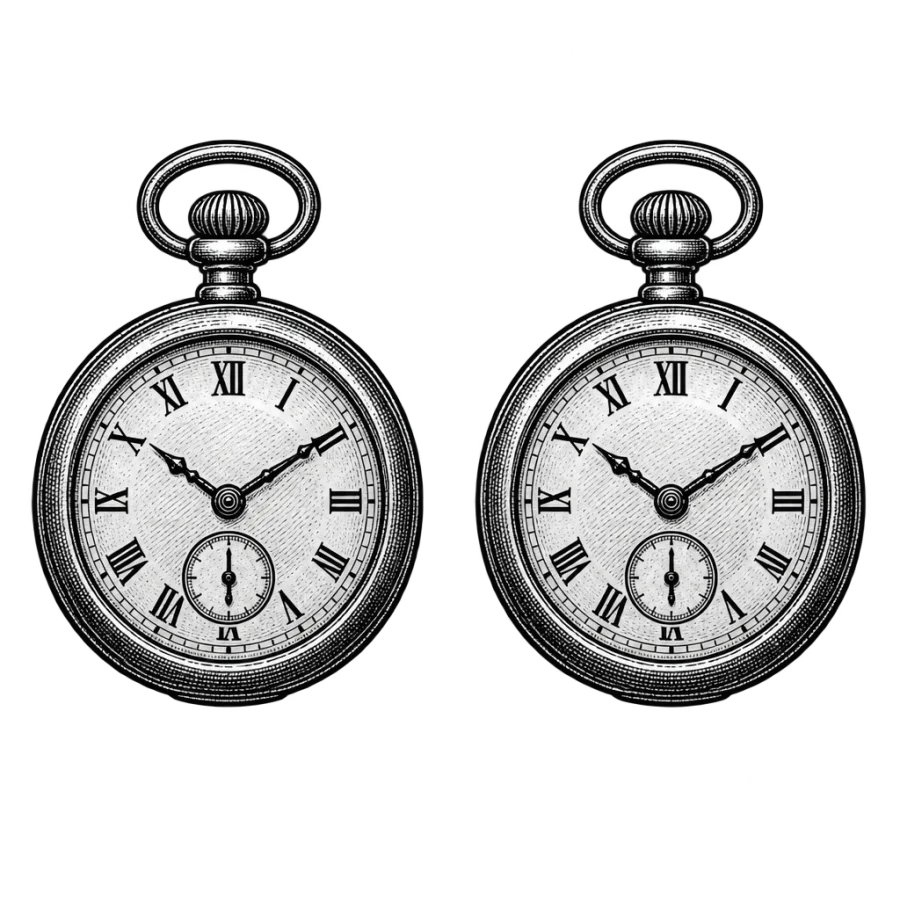 Engraved matching pocket watch tattoo pair for two best friends