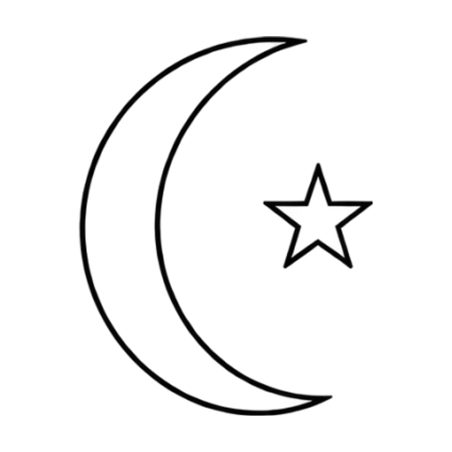 Minimal fine line crescent moon and star tattoo design sized very small