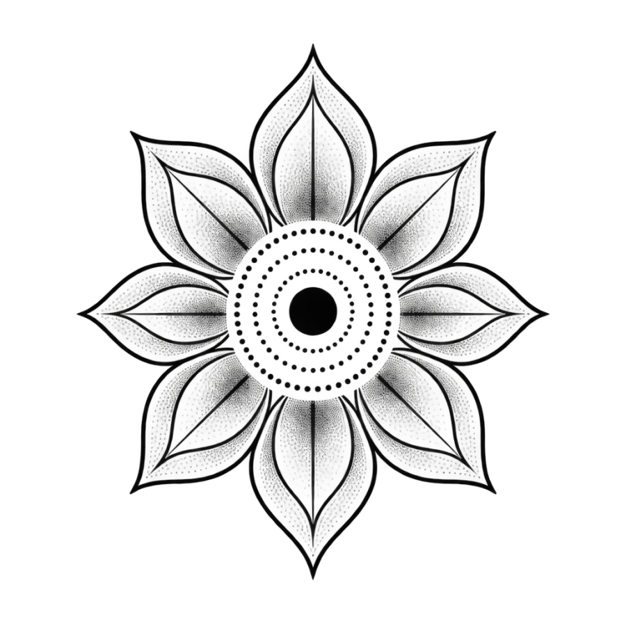 Mandala tattoo design generated with AI Tattoo Lab