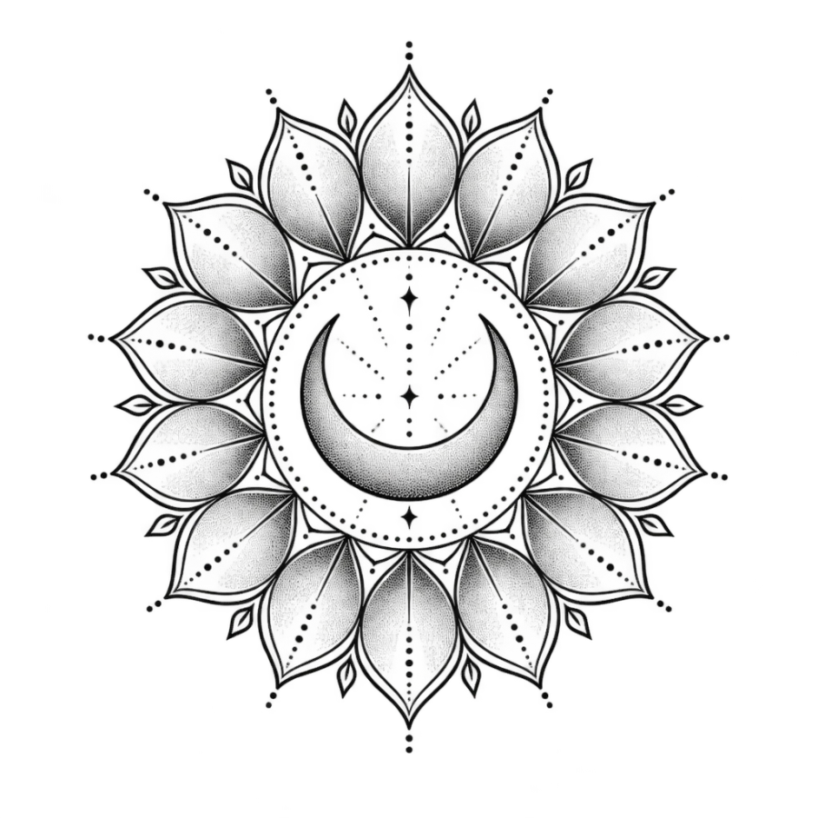 Mandala tattoo design generated with AI Tattoo Lab