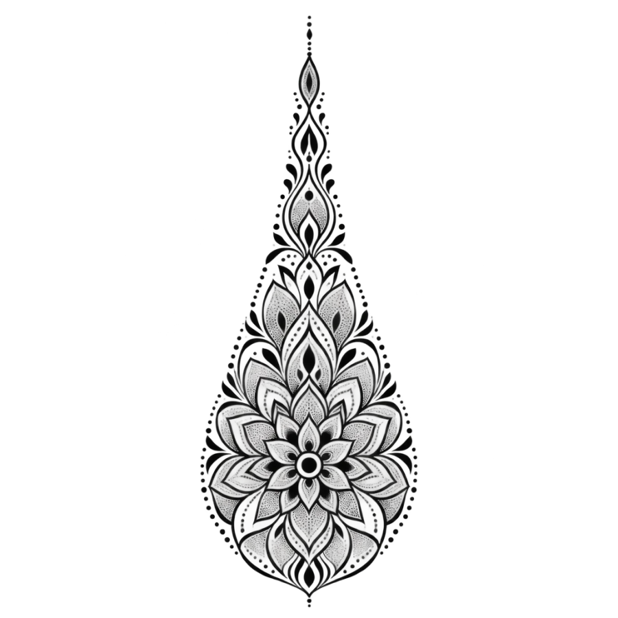 Mandala tattoo design generated with AI Tattoo Lab