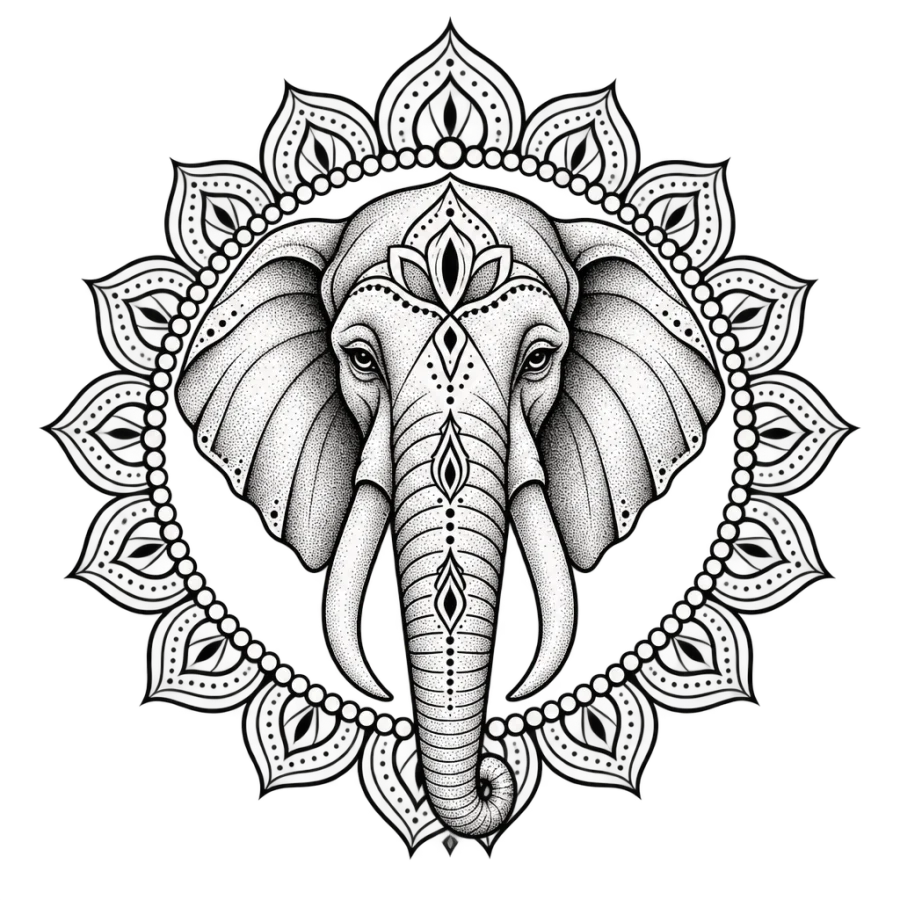Mandala tattoo design generated with AI Tattoo Lab
