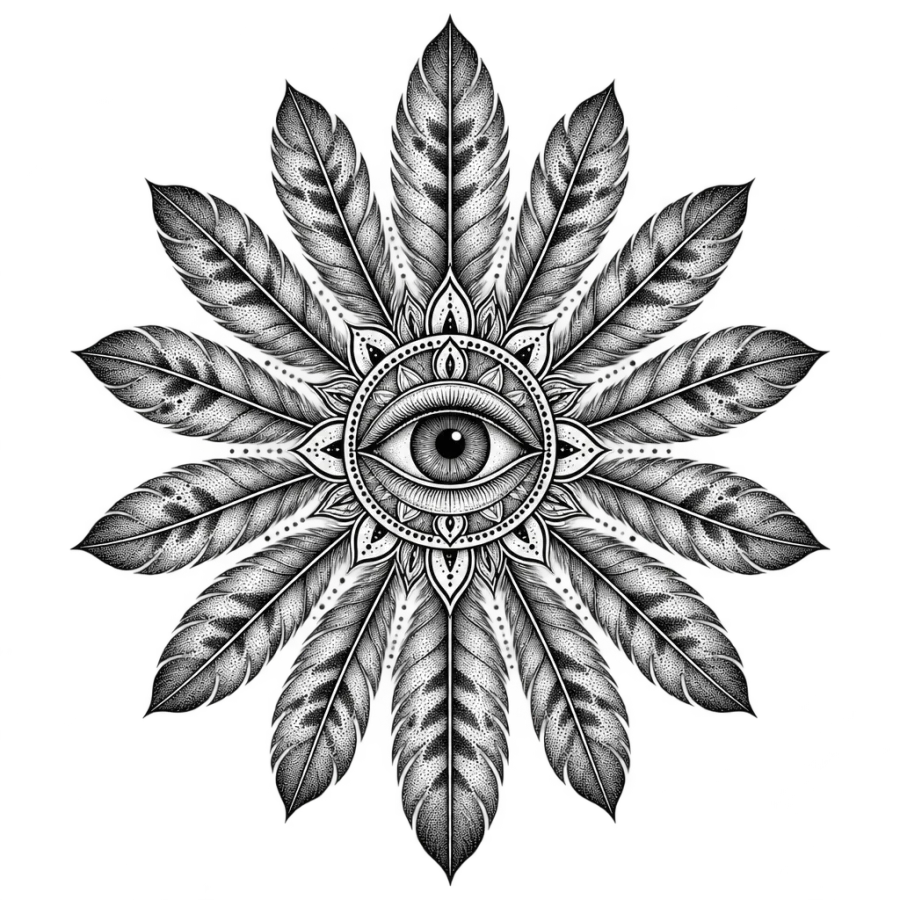 Mandala tattoo design generated with AI Tattoo Lab