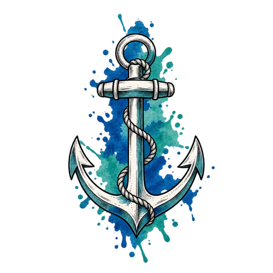 Anchor tattoo design generated with AI Tattoo Lab