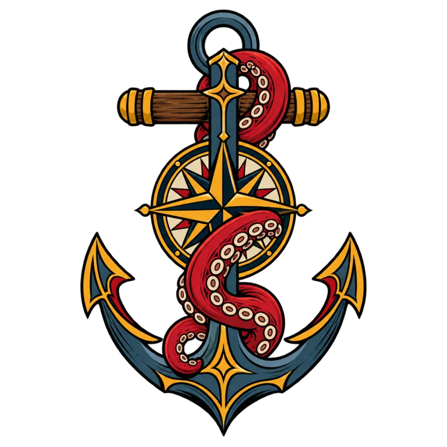 Anchor tattoo design generated with AI Tattoo Lab
