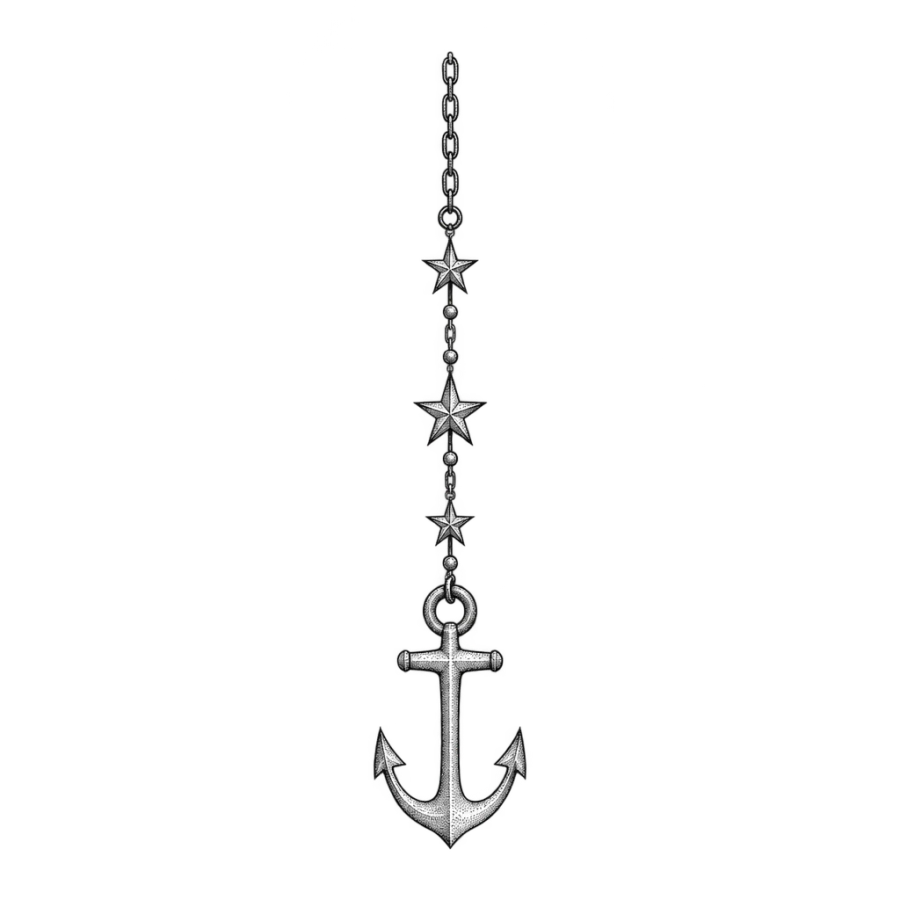 Anchor tattoo design generated with AI Tattoo Lab