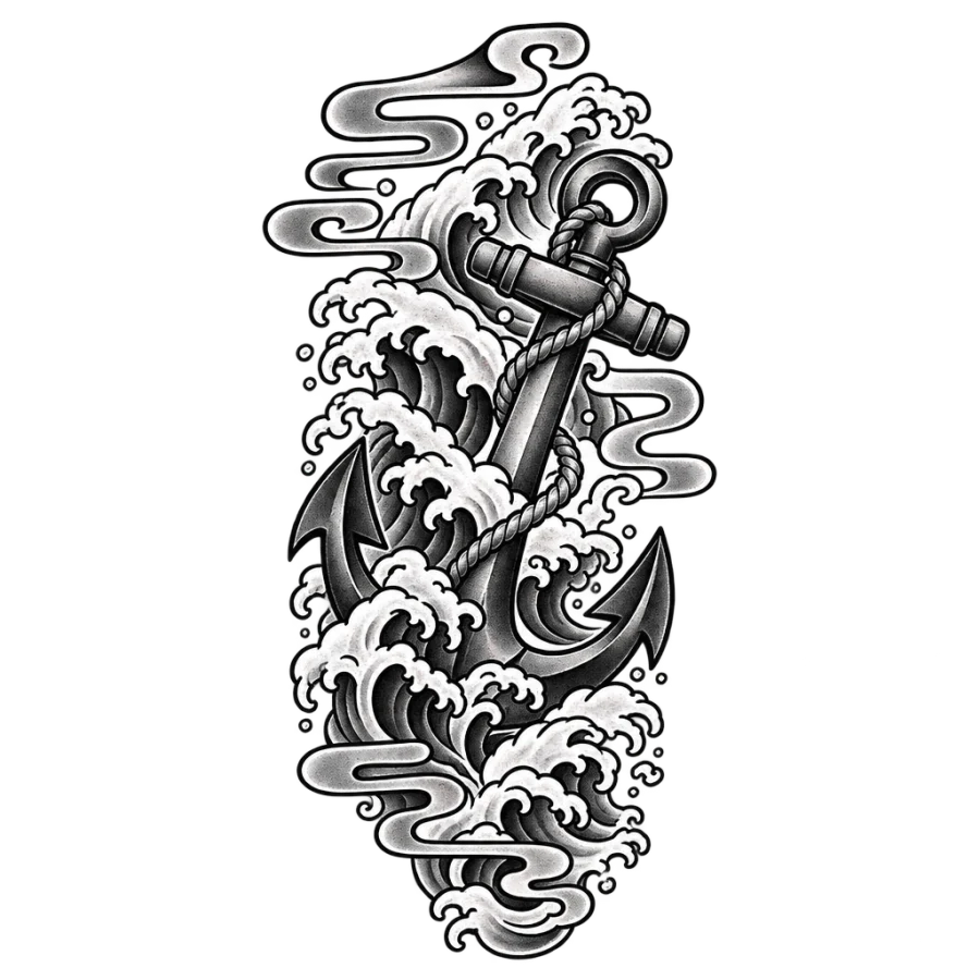 Anchor tattoo design generated with AI Tattoo Lab