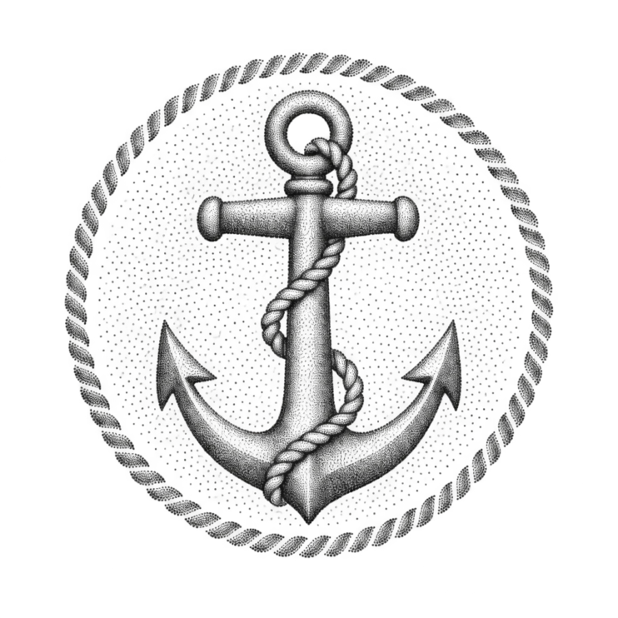 Anchor tattoo design generated with AI Tattoo Lab