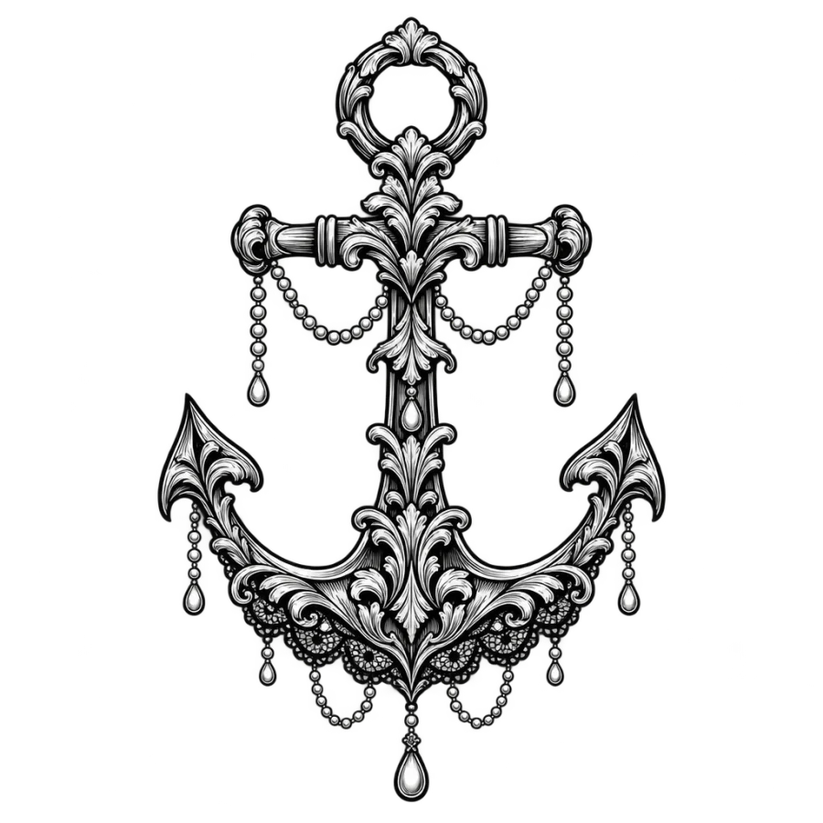 Anchor tattoo design generated with AI Tattoo Lab