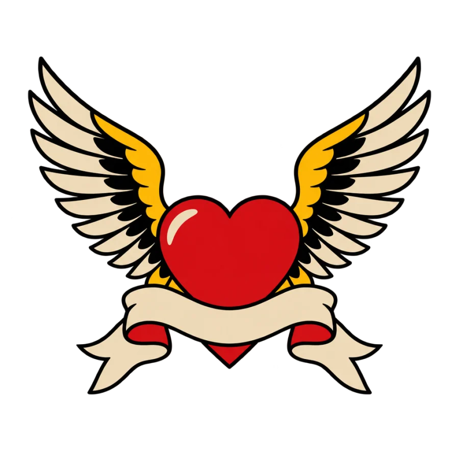 Angel wings tattoo design generated with AI Tattoo Lab