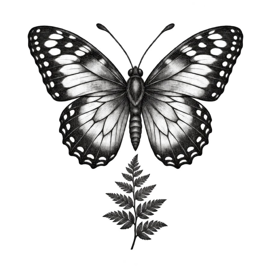 Butterfly tattoo design generated with AI Tattoo Lab