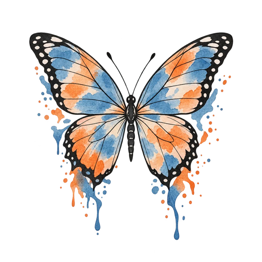 Butterfly tattoo design generated with AI Tattoo Lab