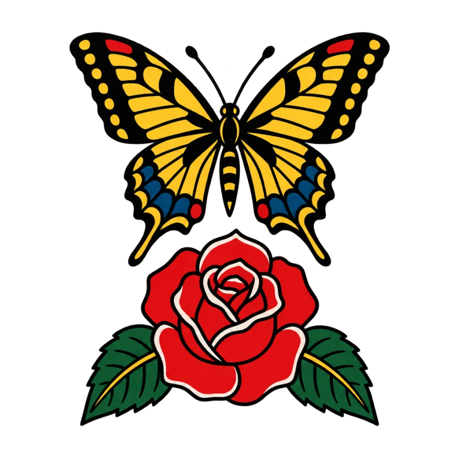 Butterfly tattoo design generated with AI Tattoo Lab