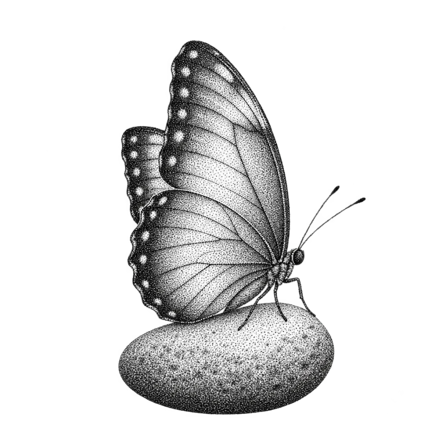 Butterfly tattoo design generated with AI Tattoo Lab