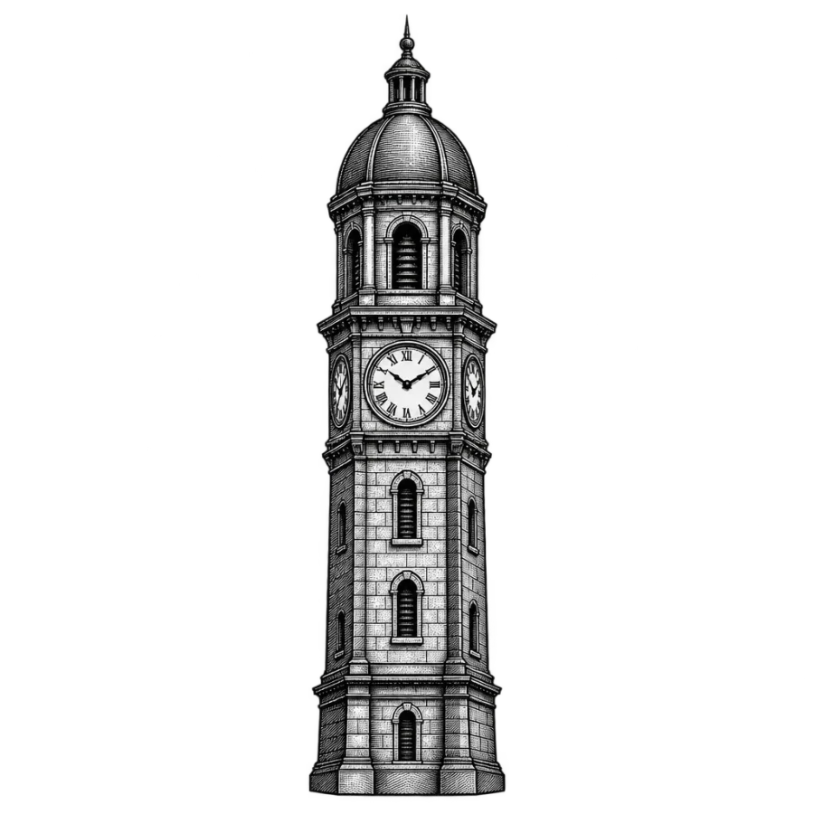 Clock tattoo design generated with AI Tattoo Lab