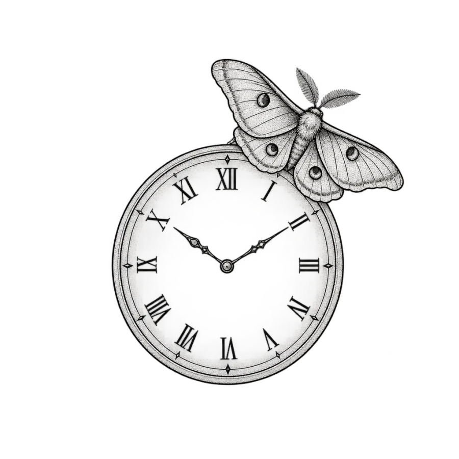Clock tattoo design generated with AI Tattoo Lab