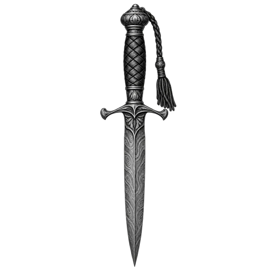 Dagger tattoo design generated with AI Tattoo Lab