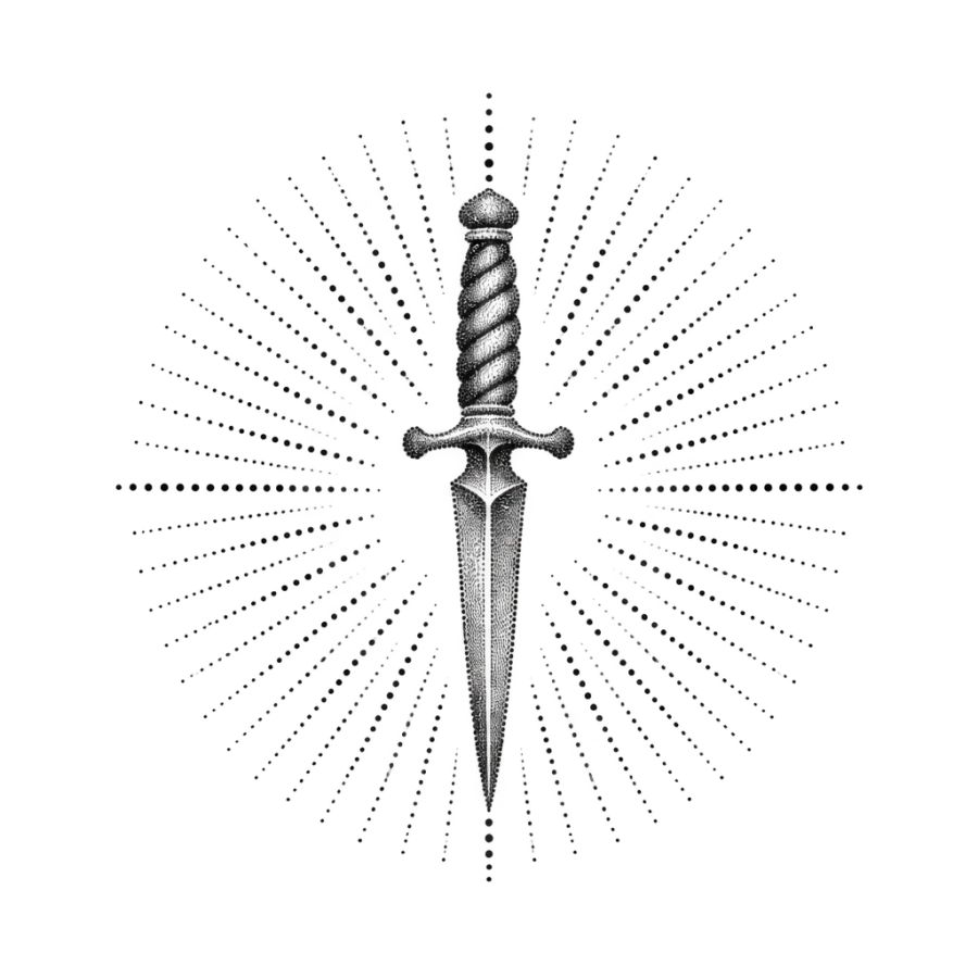 Dagger tattoo design generated with AI Tattoo Lab