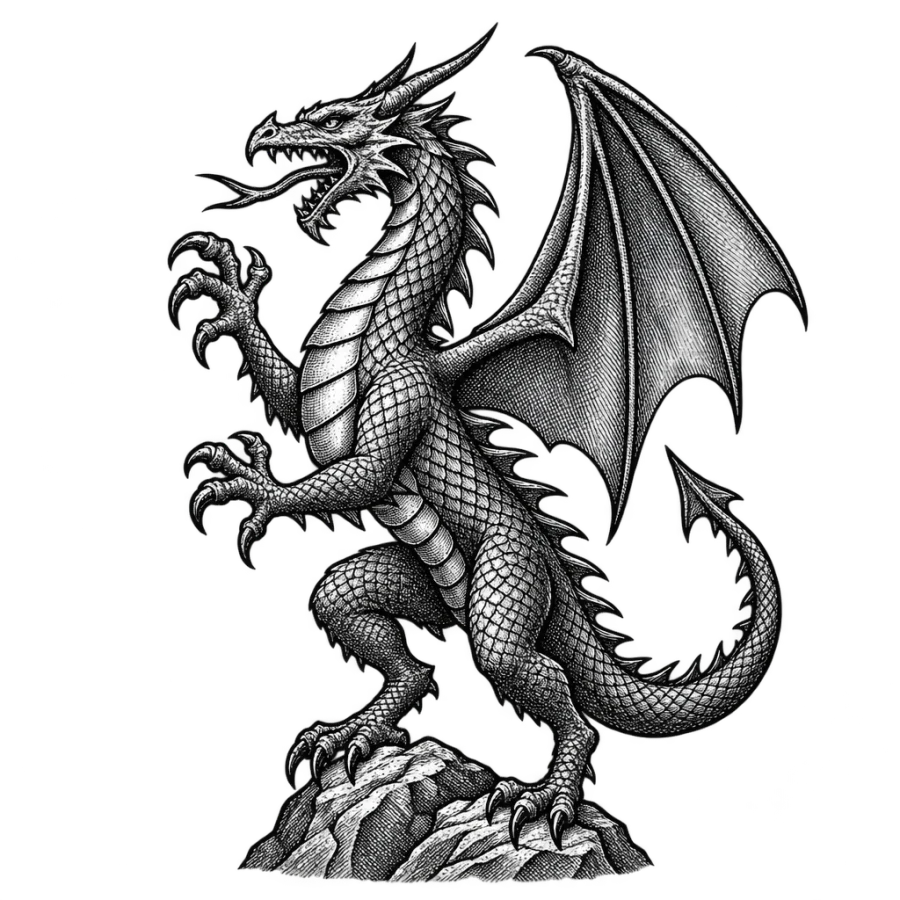 Dragon tattoo design generated with AI Tattoo Lab