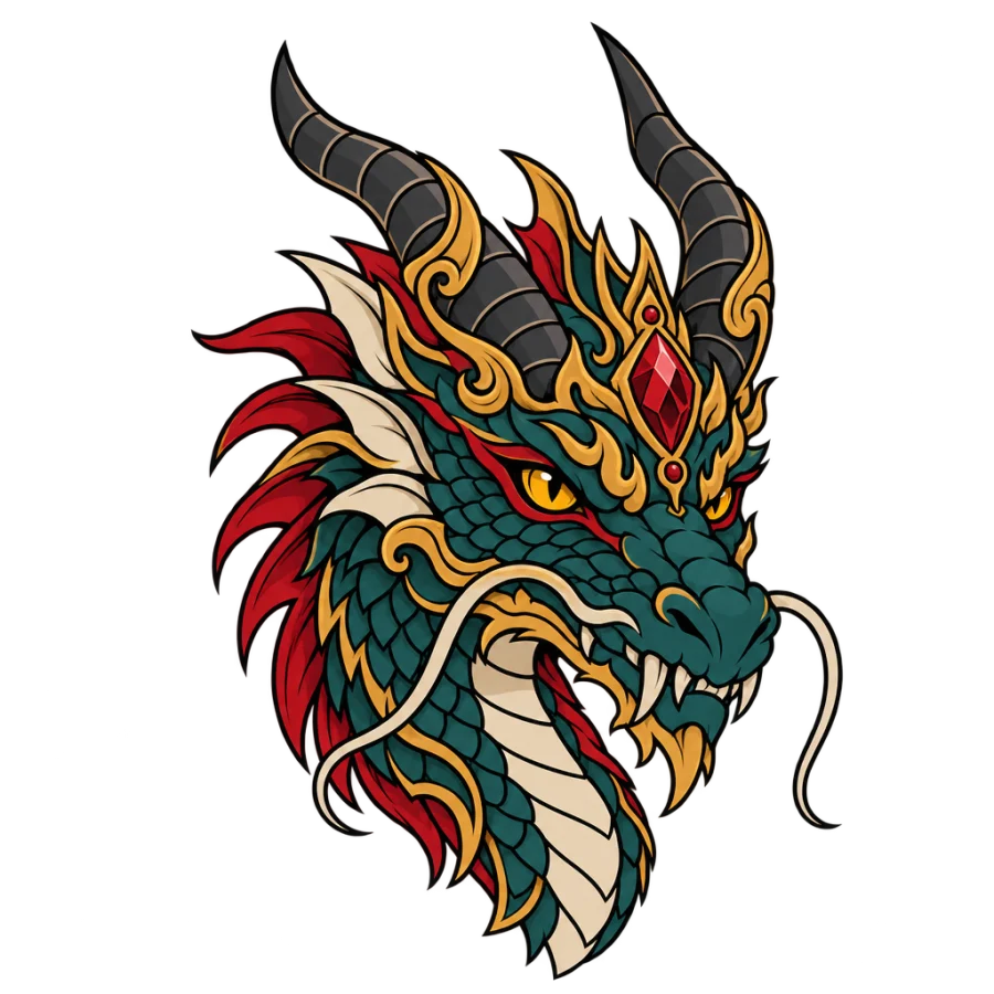 Dragon tattoo design generated with AI Tattoo Lab