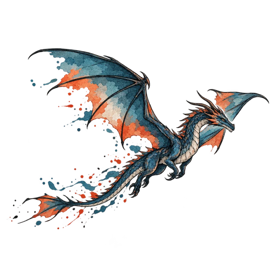Dragon tattoo design generated with AI Tattoo Lab