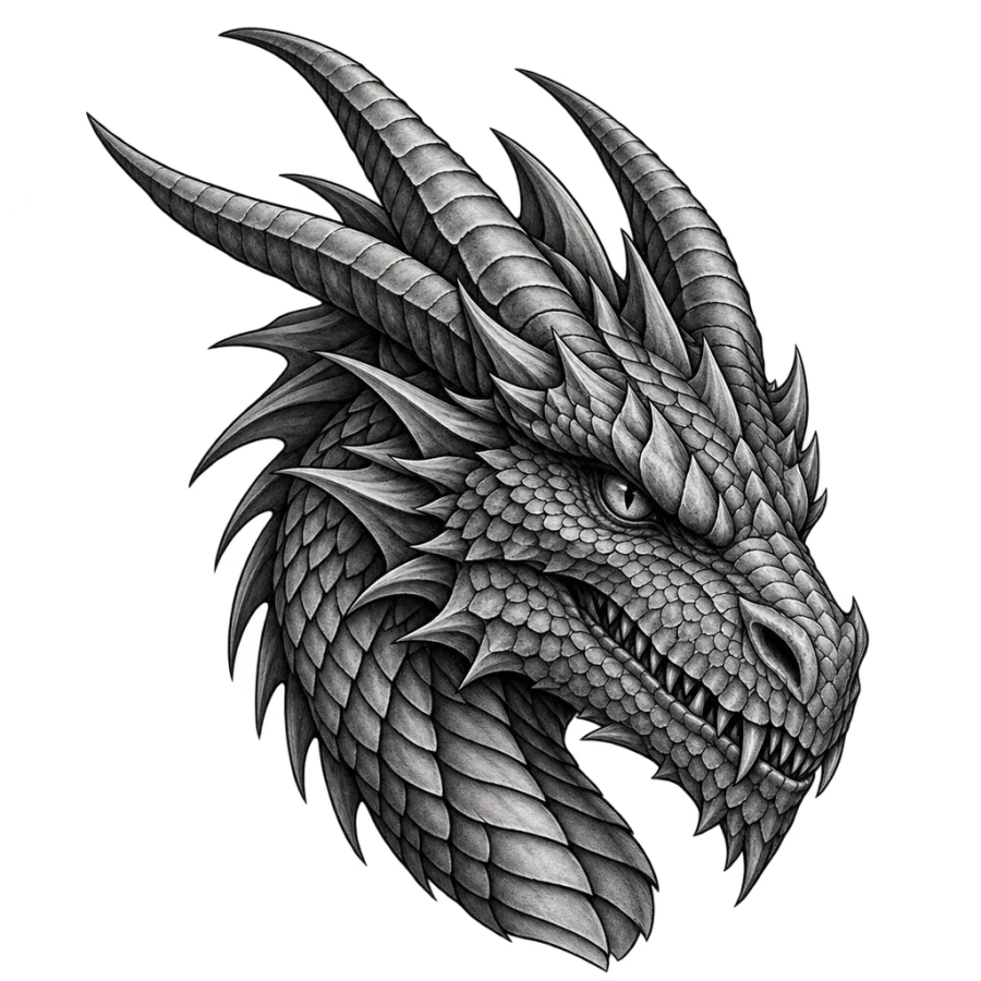 Dragon tattoo design generated with AI Tattoo Lab