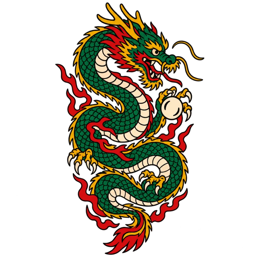 Dragon tattoo design generated with AI Tattoo Lab