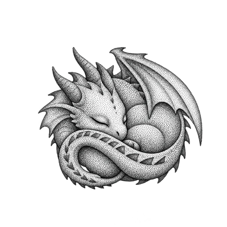Dragon tattoo design generated with AI Tattoo Lab