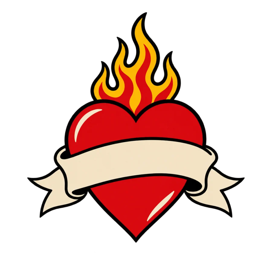 Heart tattoo design generated with AI Tattoo Lab