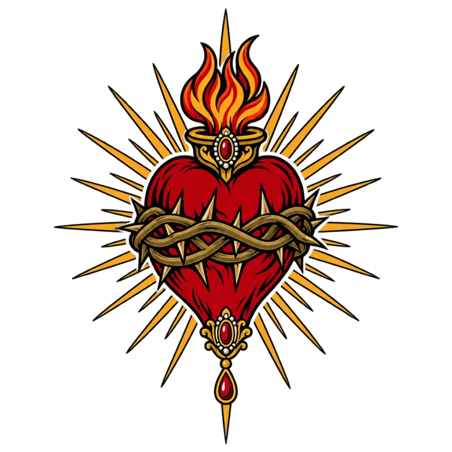 Heart tattoo design generated with AI Tattoo Lab