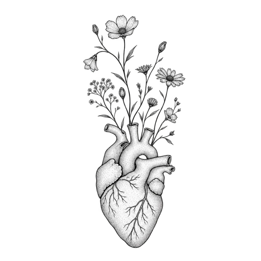 Heart tattoo design generated with AI Tattoo Lab