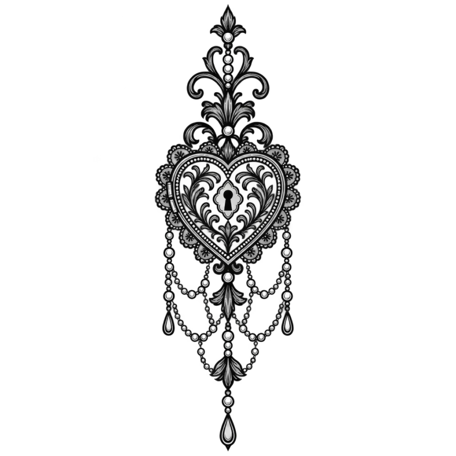 Heart tattoo design generated with AI Tattoo Lab