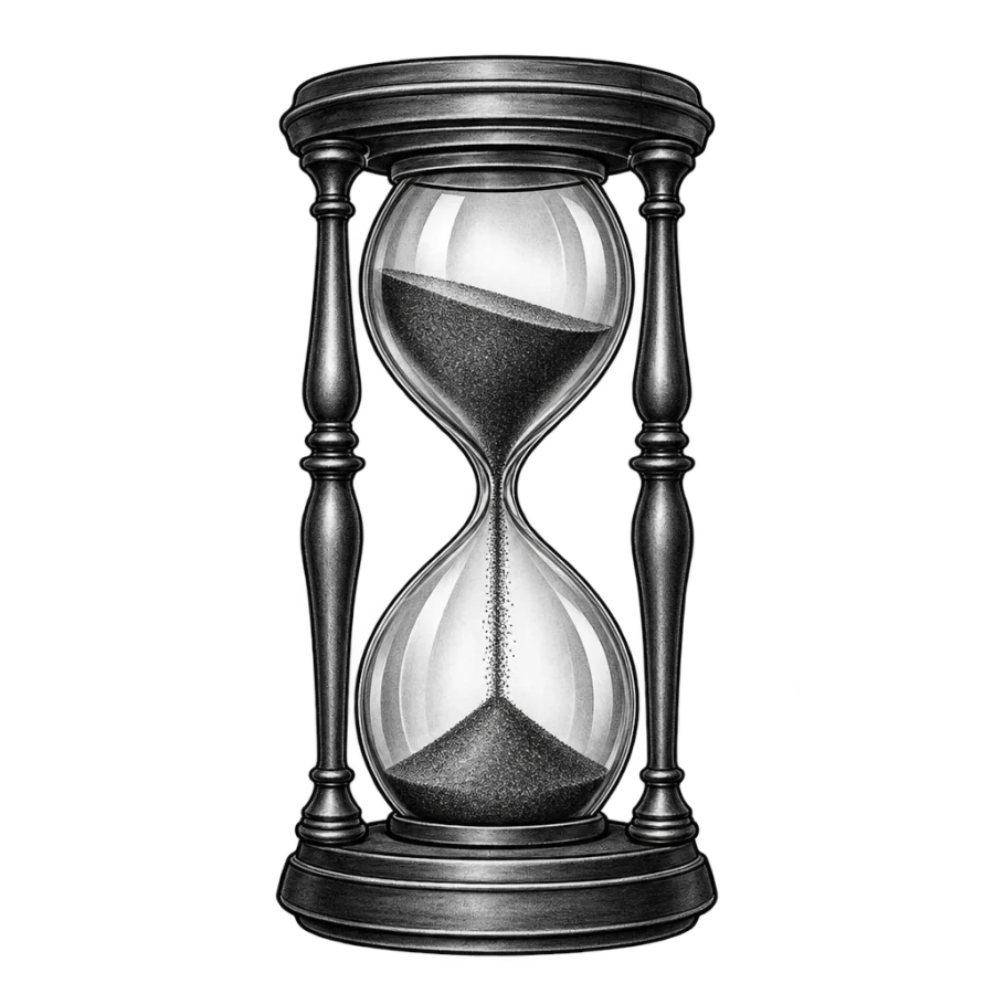 Hourglass tattoo design generated with AI Tattoo Lab